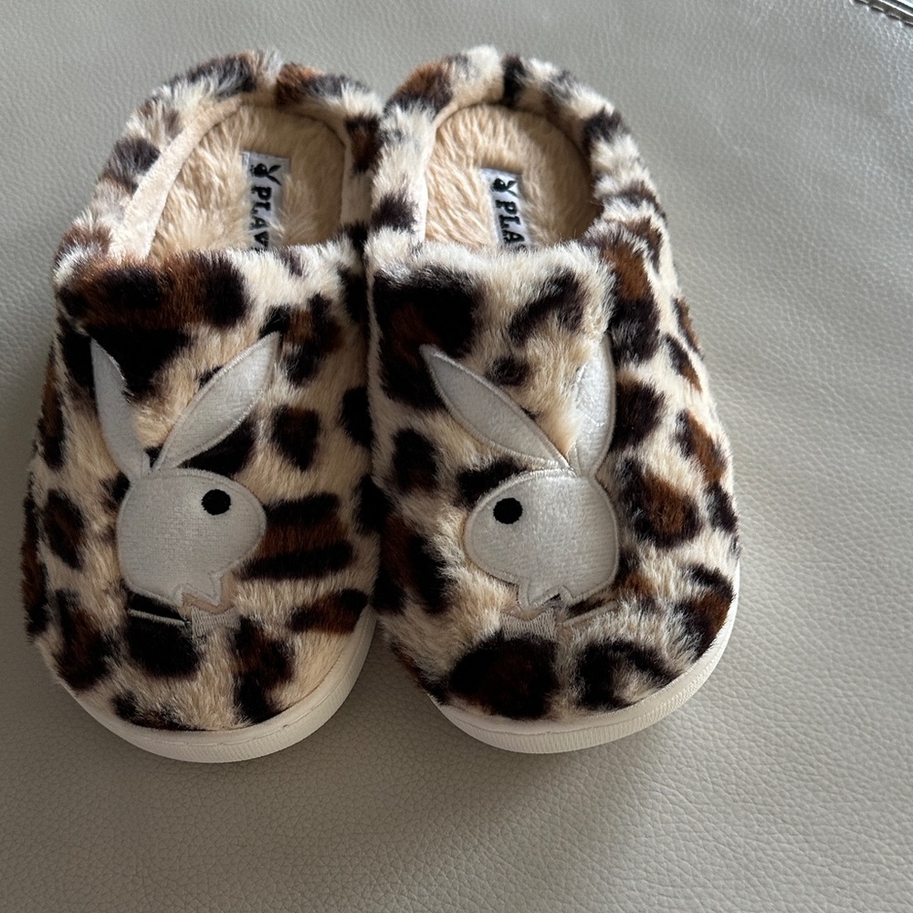 Leopard Print Women’s Slippers with Bunny Design